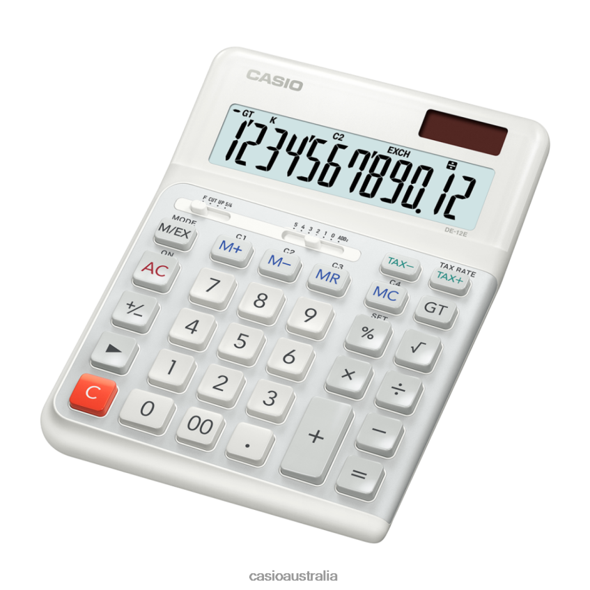 Casio DE-12E-WE Ergonomic Desktop Calculator 8P8HRV1023